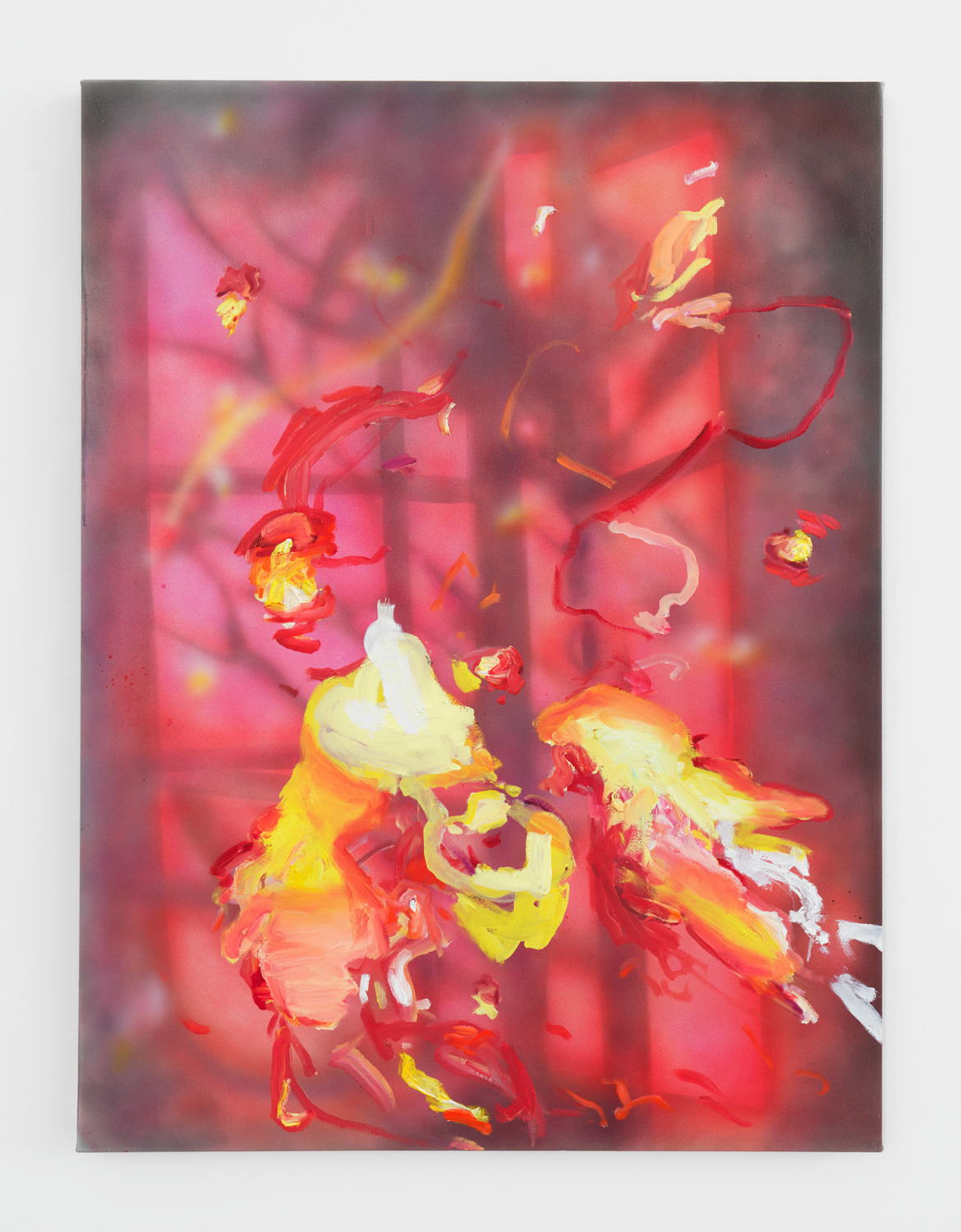 Rachel Rossin, Schmerz, 2021, Oil and airbrushed acrylic on canvas, 40h x 30w in.