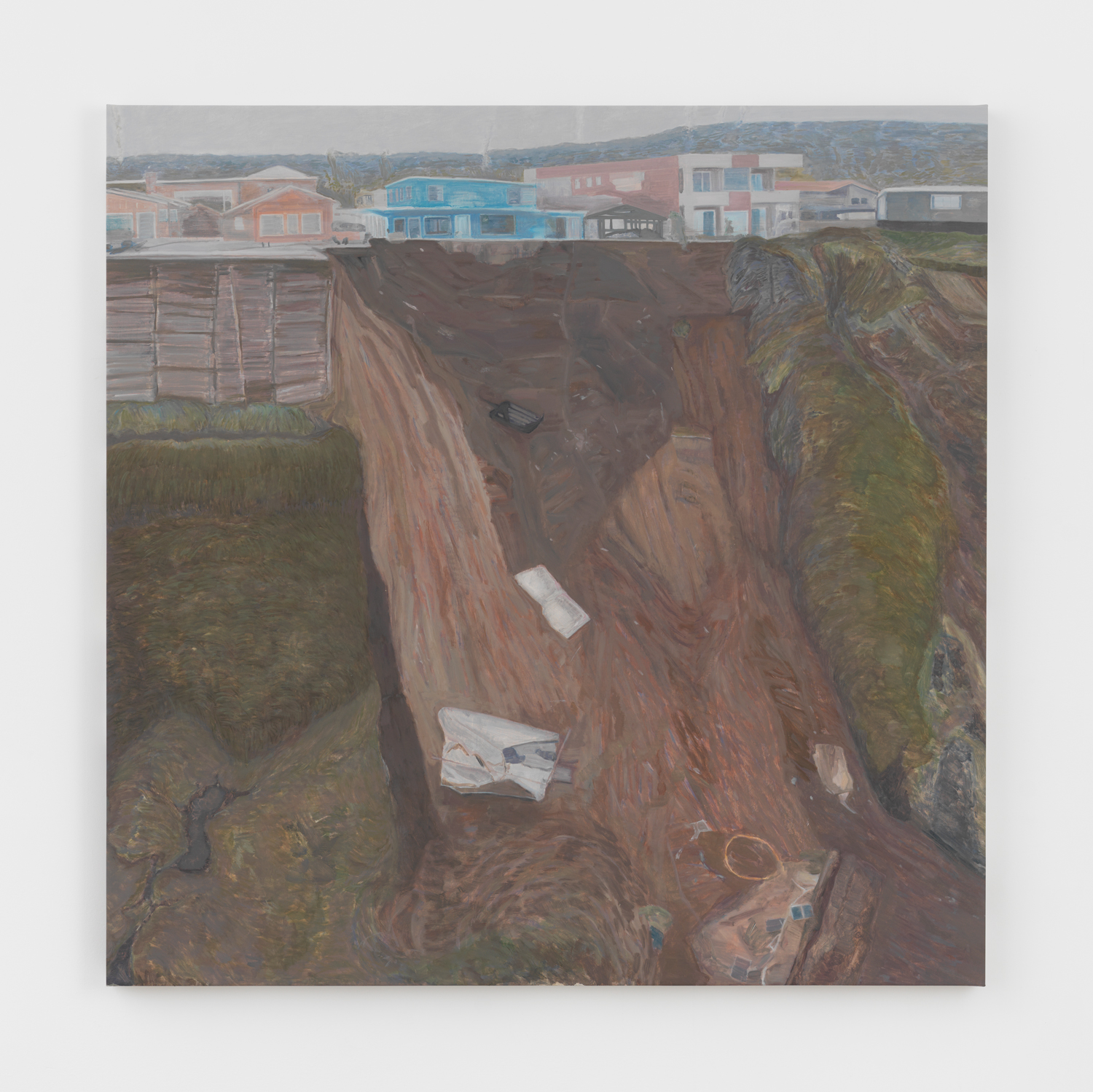 Rexy Tseng, Open Wound, 2024, Oil on canvas, 59 1/16 x 59 1/16 x 2 in.