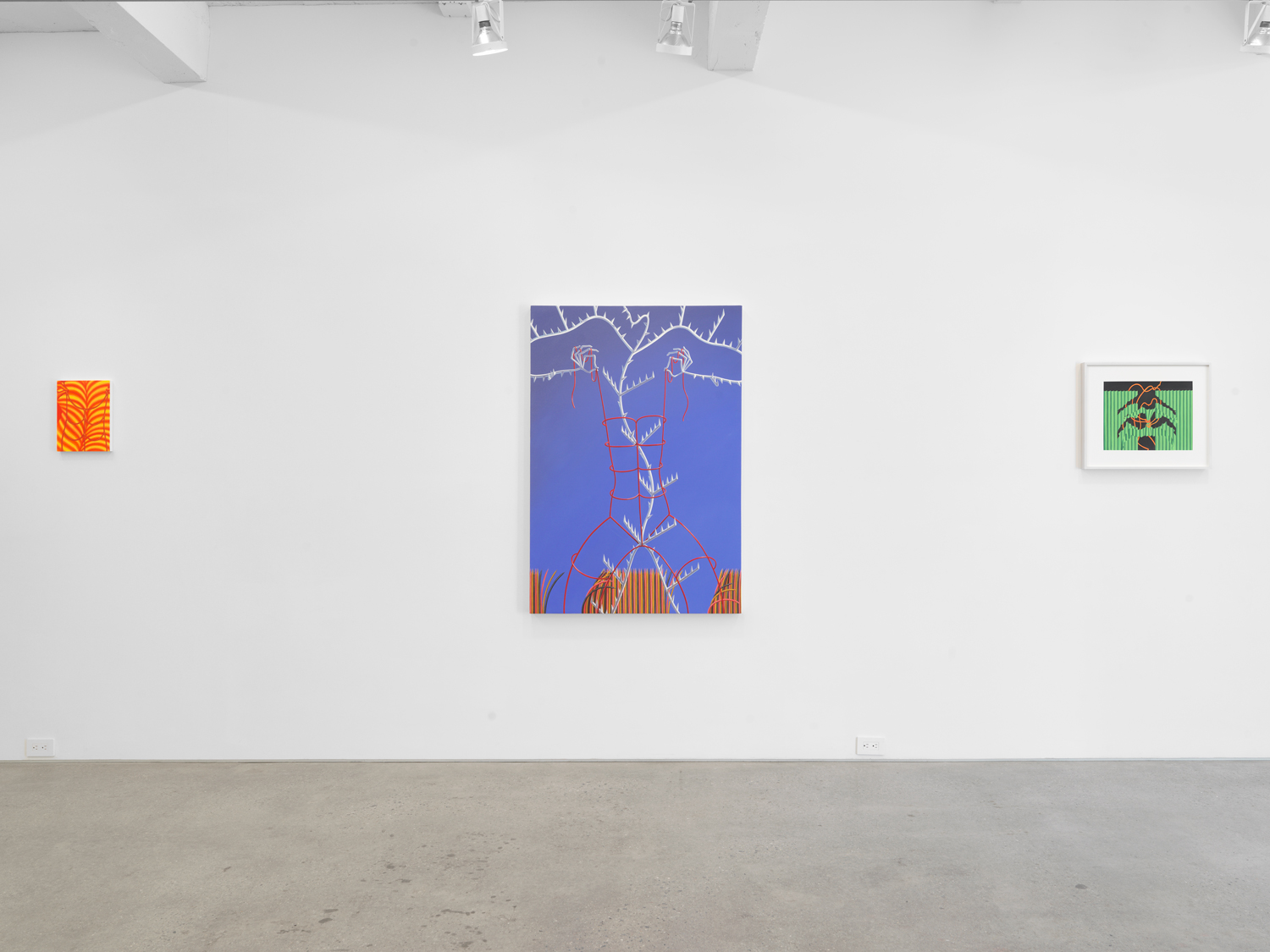 Installation view, Sascha Braunig: Lay Figure, Magenta Plains, New York, NY 2022.