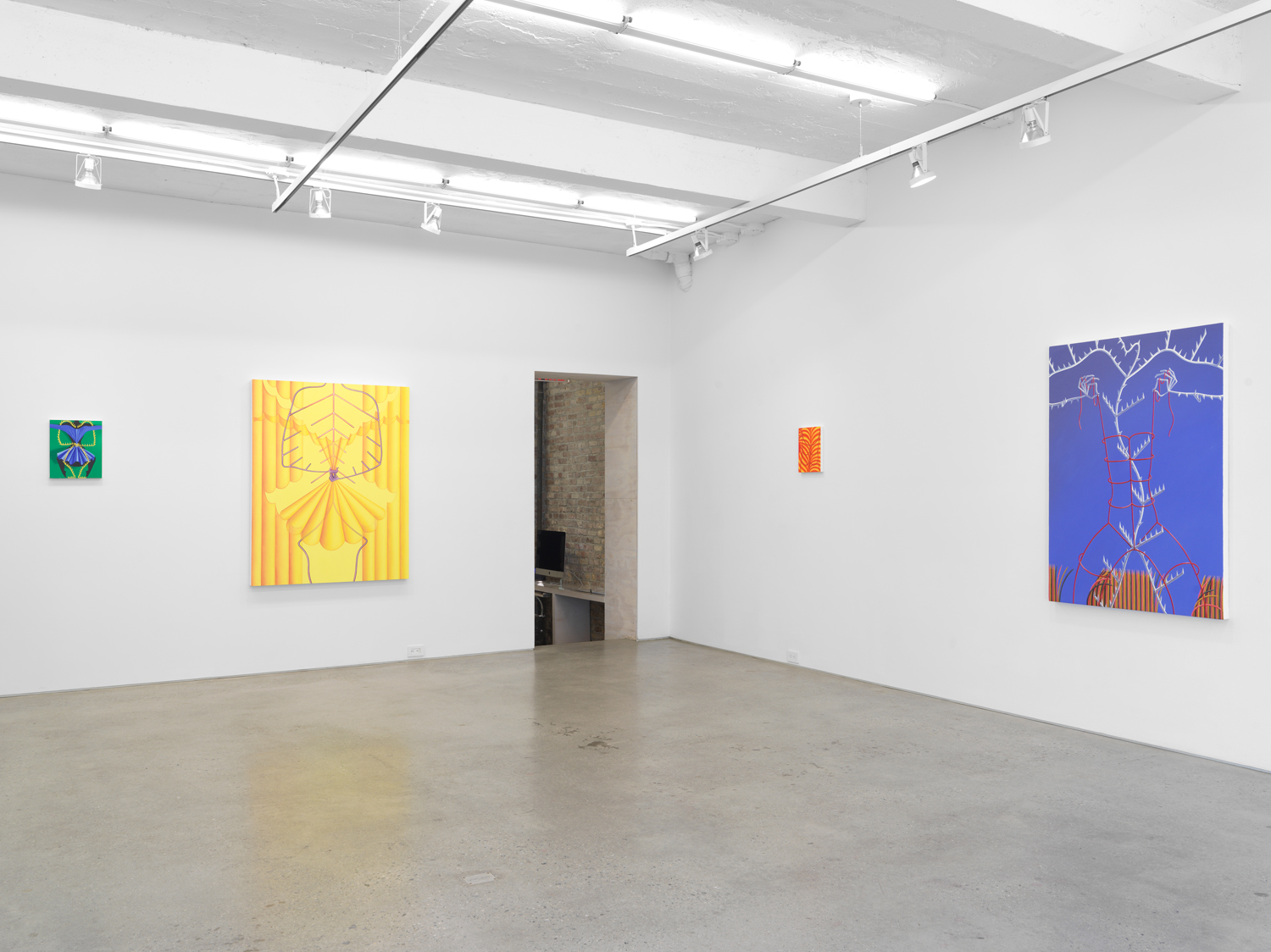 Installation view, Sascha Braunig: Lay Figure, Magenta Plains, New York, NY 2022.