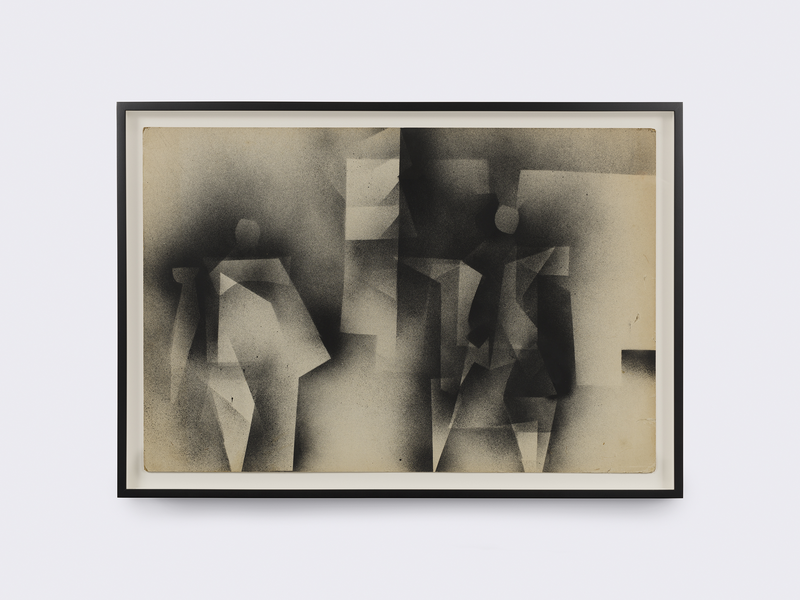 Stan VanDerBeek, Untitled, ca. 1950, Spray paint on paper, 22 3/4 × 32 1/2 × 1 1/2 in.