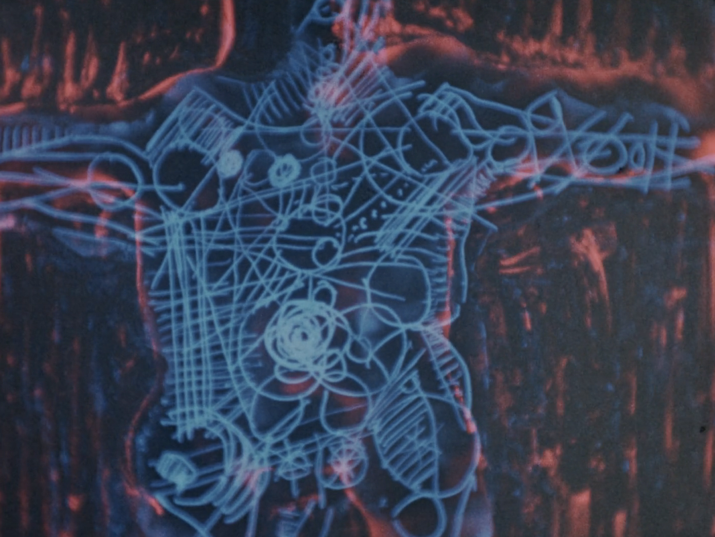 Stan VanDerBeek, Astral Man, 1959, 16mm film and Digital transfer, color, silent, 2:28 min.