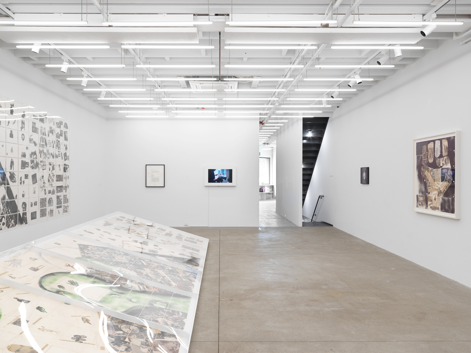 Installation view, Stan VanDerBeek: Transmissions, Magenta Plains, New York, NY 2024.