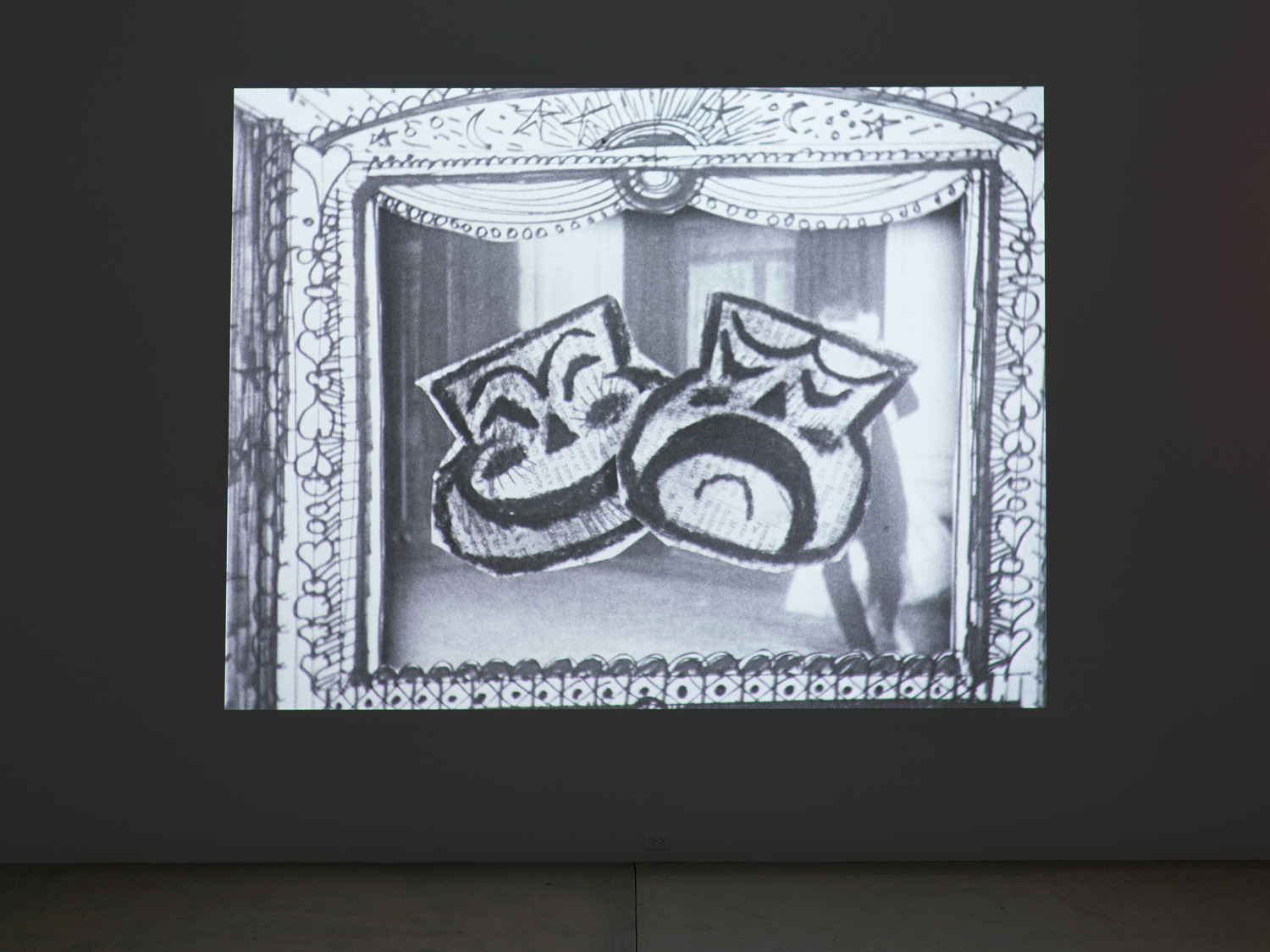 Installation view, Stan VanDerBeek: See Saw Seems, Magenta Plains, New York, NY, 2023.