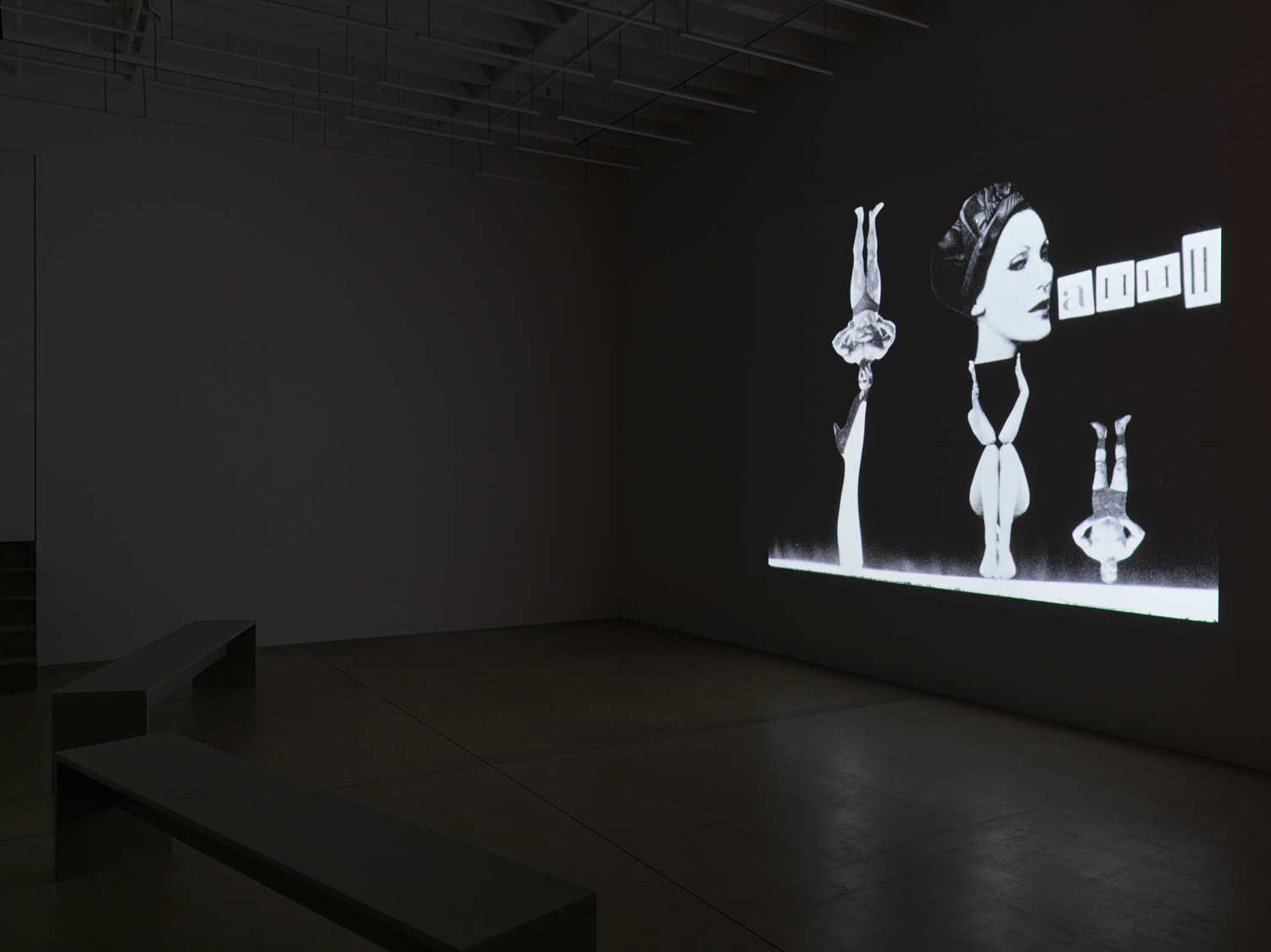 Installation view, Stan VanDerBeek: See Saw Seems, Magenta Plains, New York, NY, 2023.