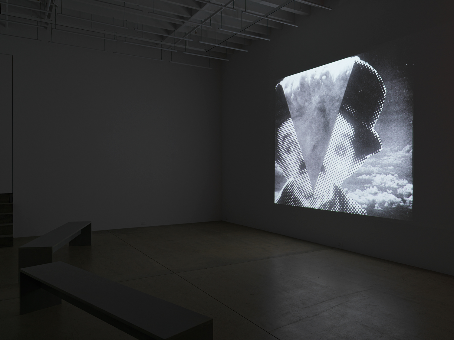 Installation view, Stan VanDerBeek: See Saw Seems, Magenta Plains, New York, NY, 2023.