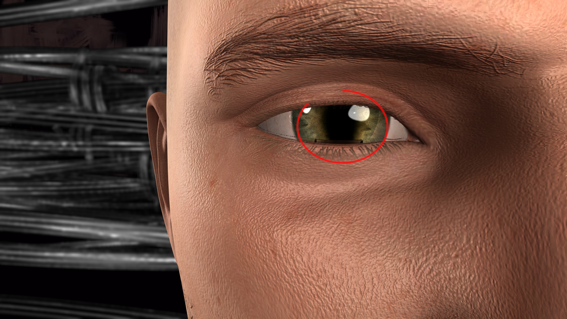 Still from Theodore Darst, The Tourist: This Machine Makes Fascists (Soundtrack by Kevin Carey), 2017, 11 minute HD Video loop, cargo straps, mounting equipment, dimensions variable. Edition of 3 + 2 Artist Proofs.