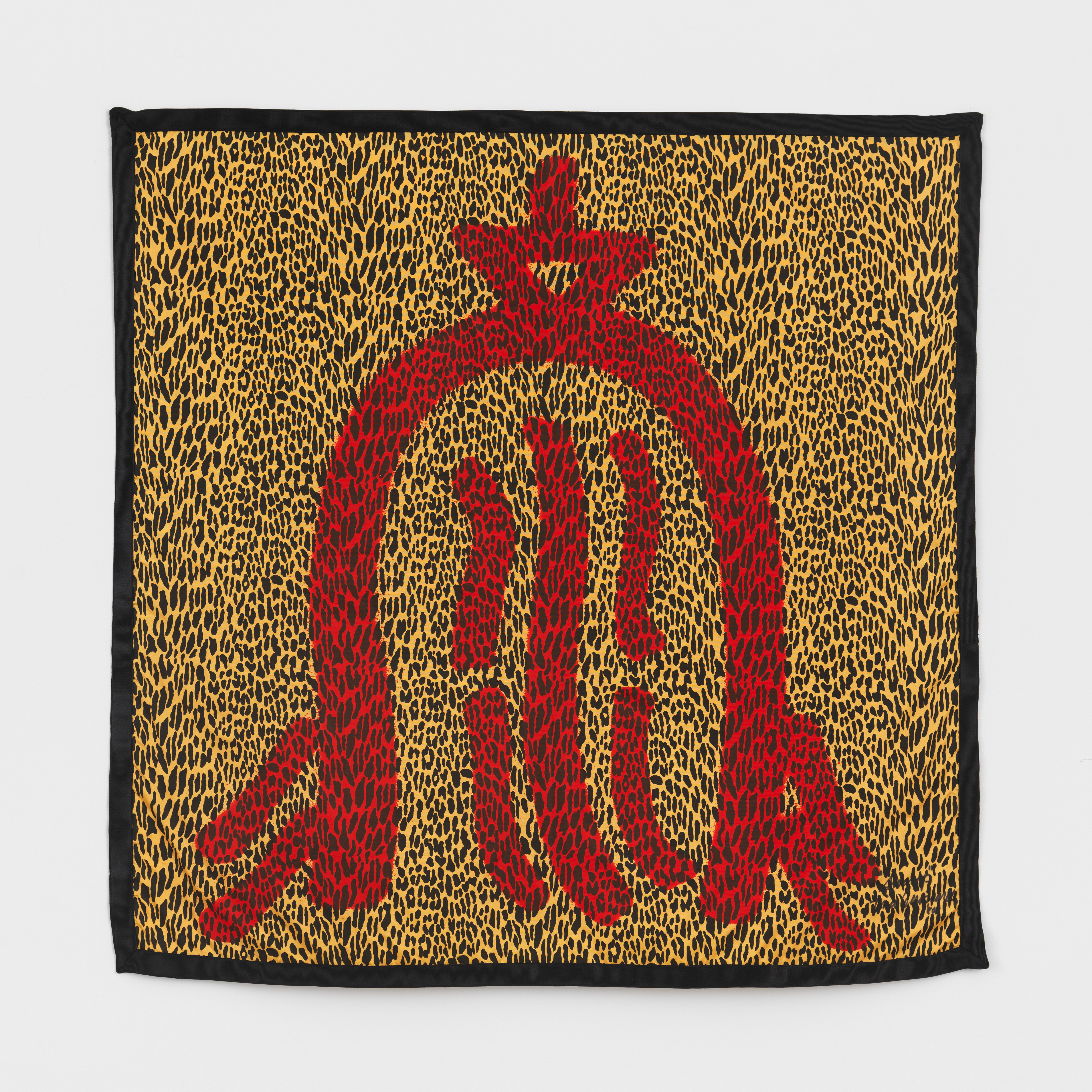 Tina Girouard, Swamp, 1980, Fabric Workshop DNA-Icons panels with pigment on commercially printed fabrics, in collaboration with The Fabric Workshop and Museum, Philadelphia, 36 x 36 1/2 in.