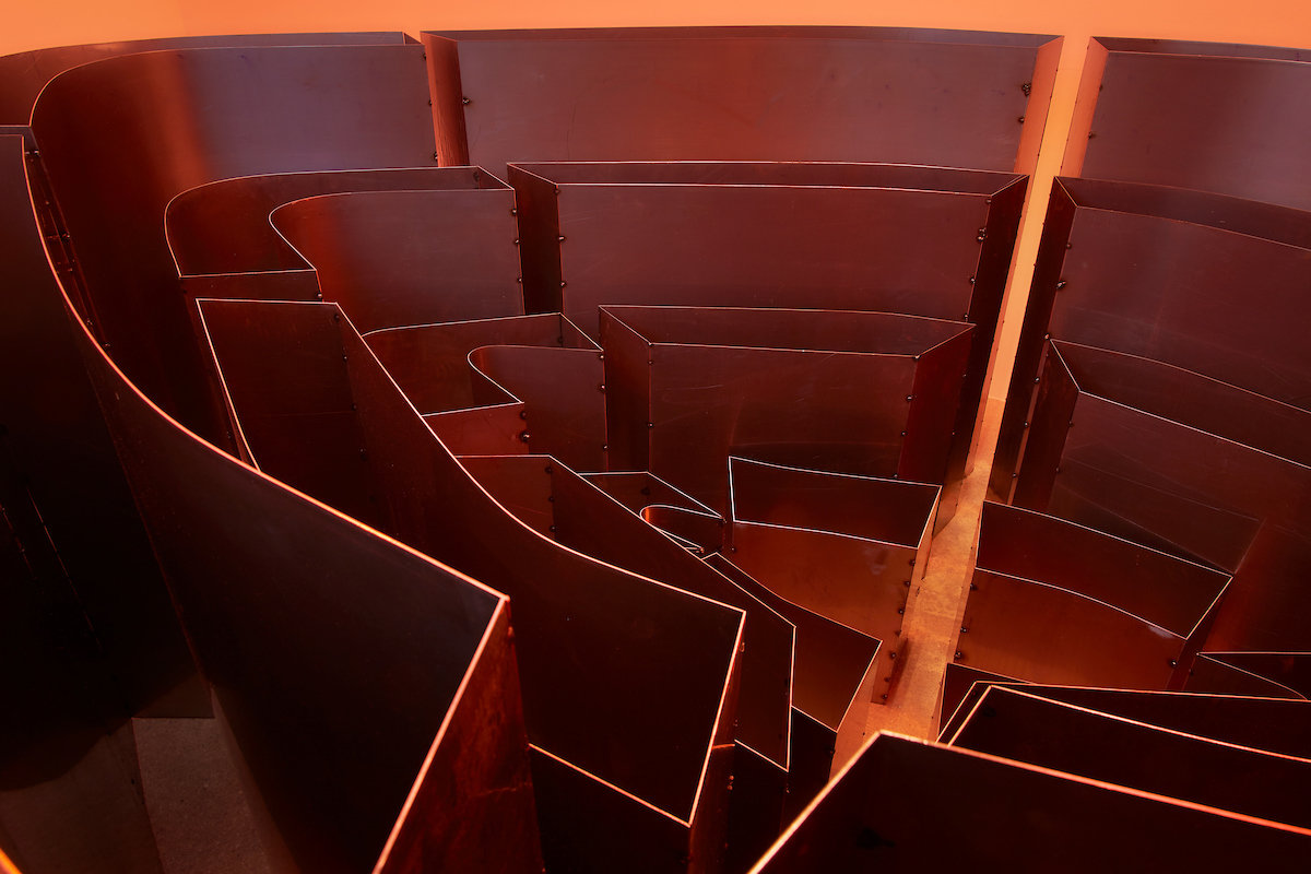 Tiril Hasselknippe, Bykjernens Soldans (Solar Dance of City Kernel) (detail),  2019, Welded steel, resin, 38h x 113w x 78d in.