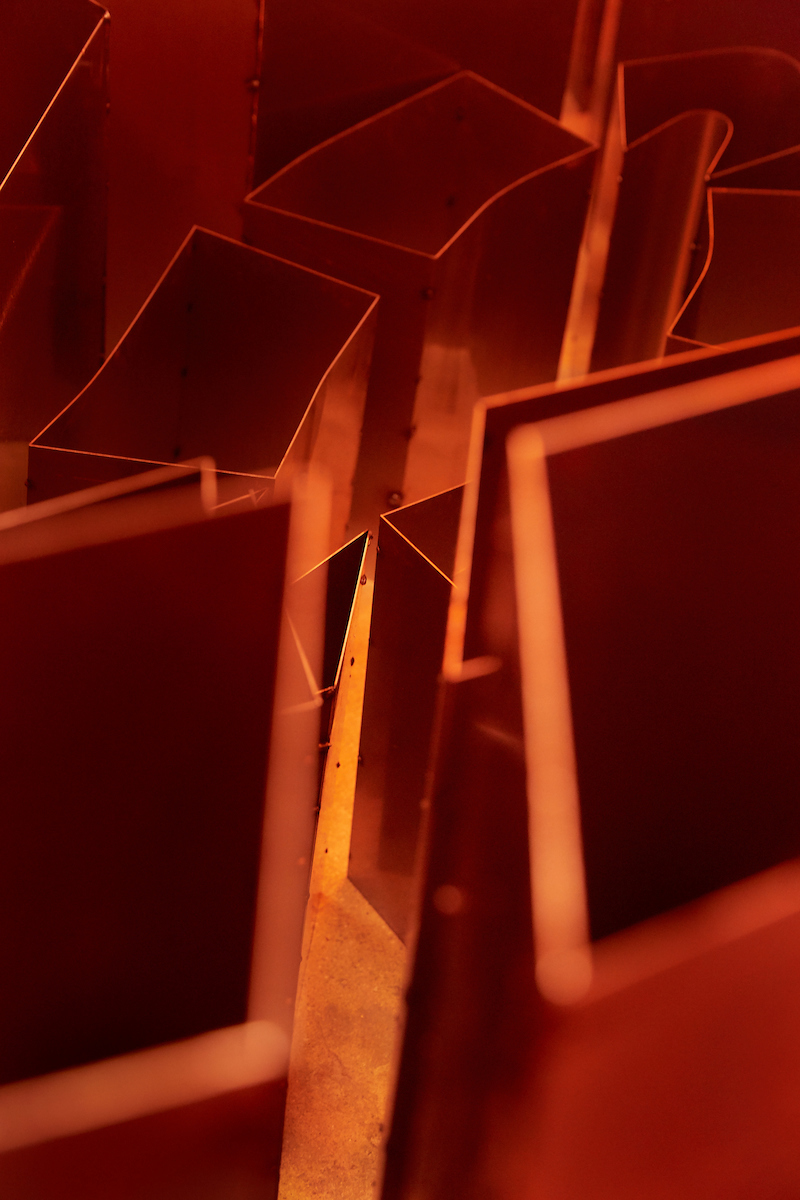 Tiril Hasselknippe, Bykjernens Soldans (Solar Dance of City Kernel) (detail),  2019, Welded steel, resin, 38h x 113w x 78d in.