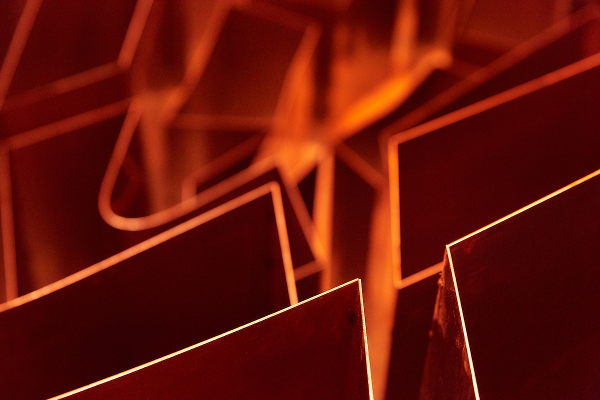 Tiril Hasselknippe, Bykjernens Soldans (Solar Dance of City Kernel) (detail),  2019, Welded steel, resin, 38h x 113w x 78d in.