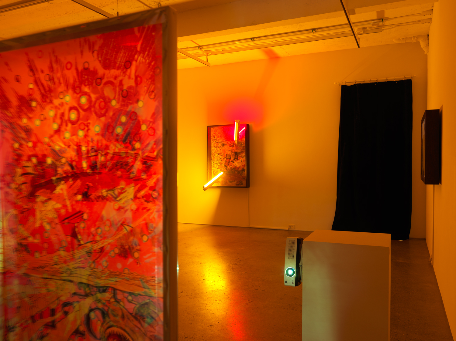 Installation view, Jibade-Khalil Huffman: Total Running Time, Magenta Plains, New York, NY, 2020.