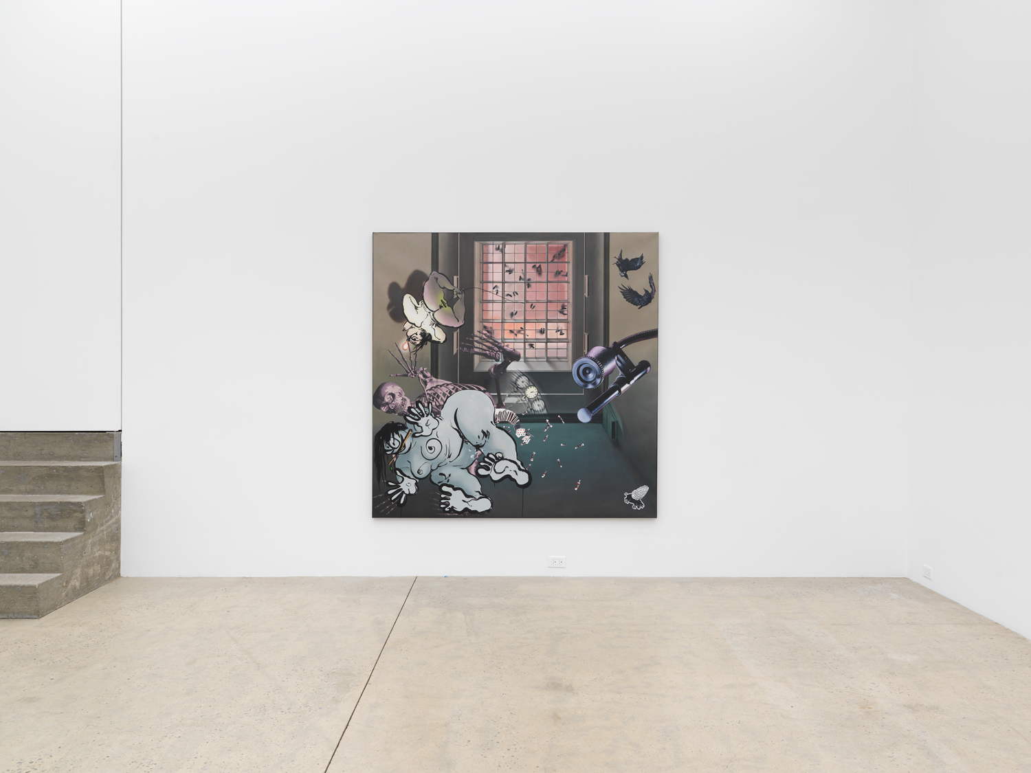 Installation view, Viewing Room V: Chason Matthams, Ebecho Muslimova, and Jennifer Bolande, Magenta Plains, New York, NY, 2026