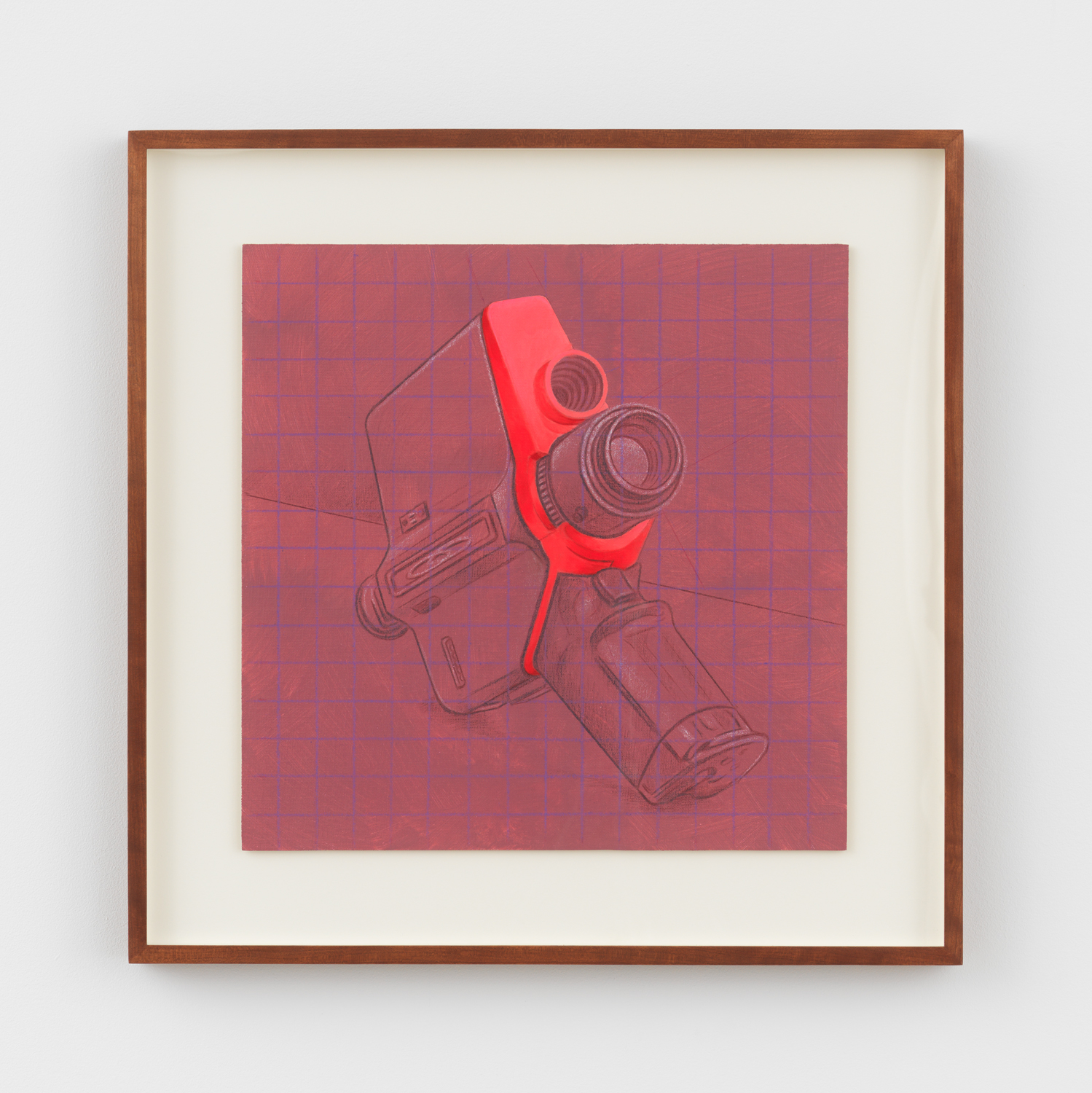 Chason Matthams, Untitled (Polavision study), 2026, Pencil and acrylic on linen over board, Unframed: 16 x 16 in., Framed: 22 x 22 x 1 1/2 in.