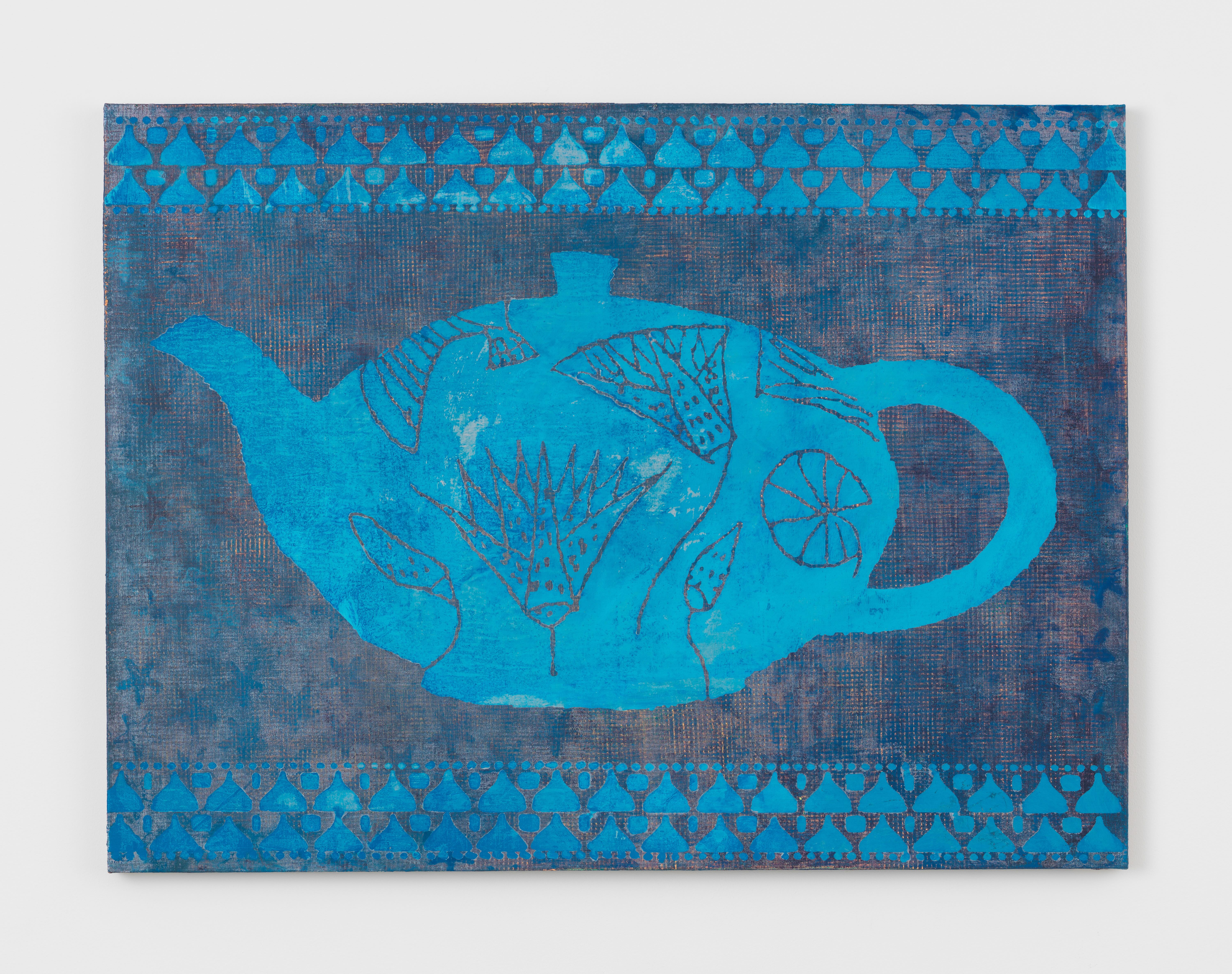 Zach Bruder, Steep, 2025, Acrylic, Flashe, and ink on linen over panel, 30 x 40 in.