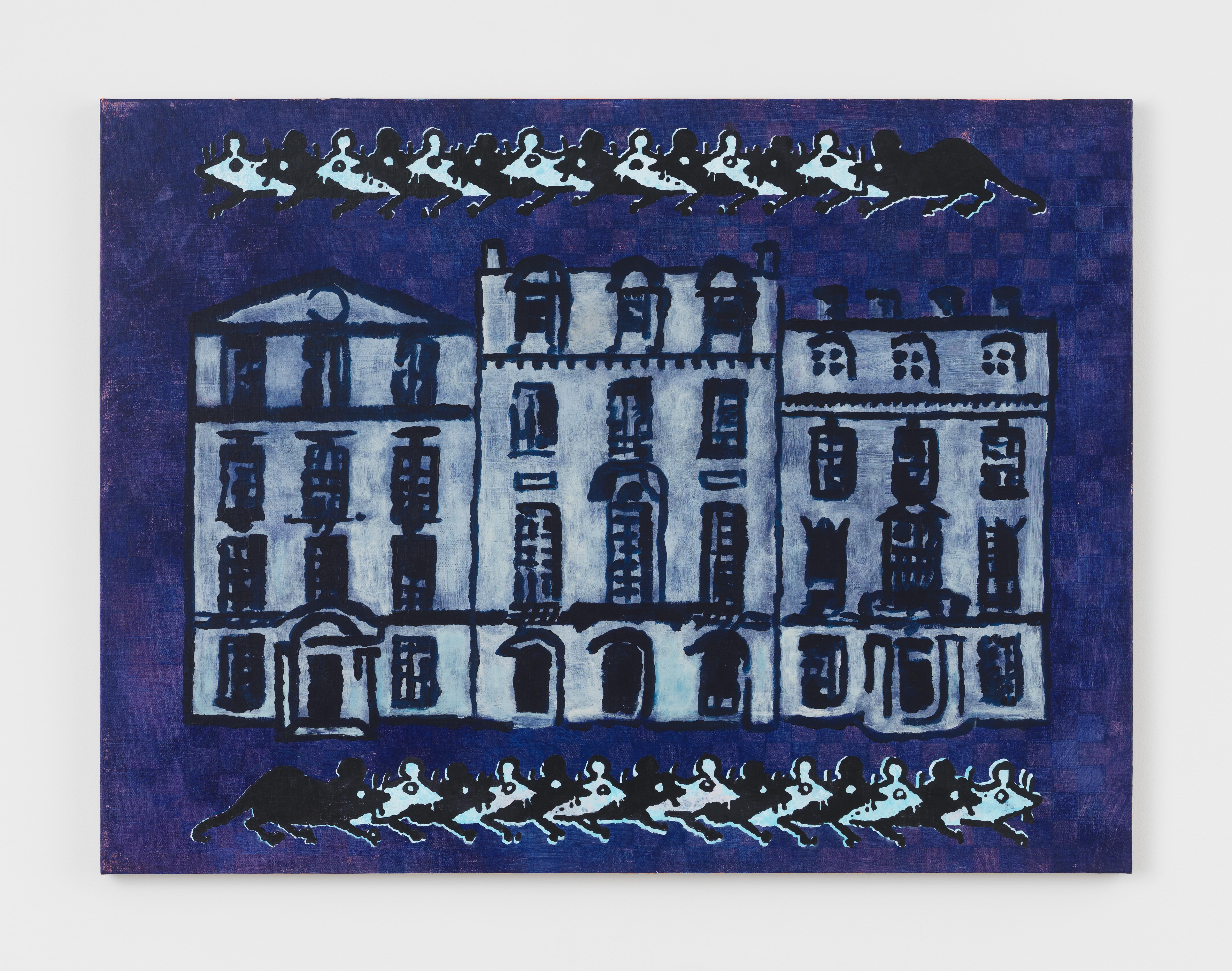 Zach Bruder, Scurry, 2025, Acrylic, Flashe, and ink on linen over panel, 30 x 40 in.