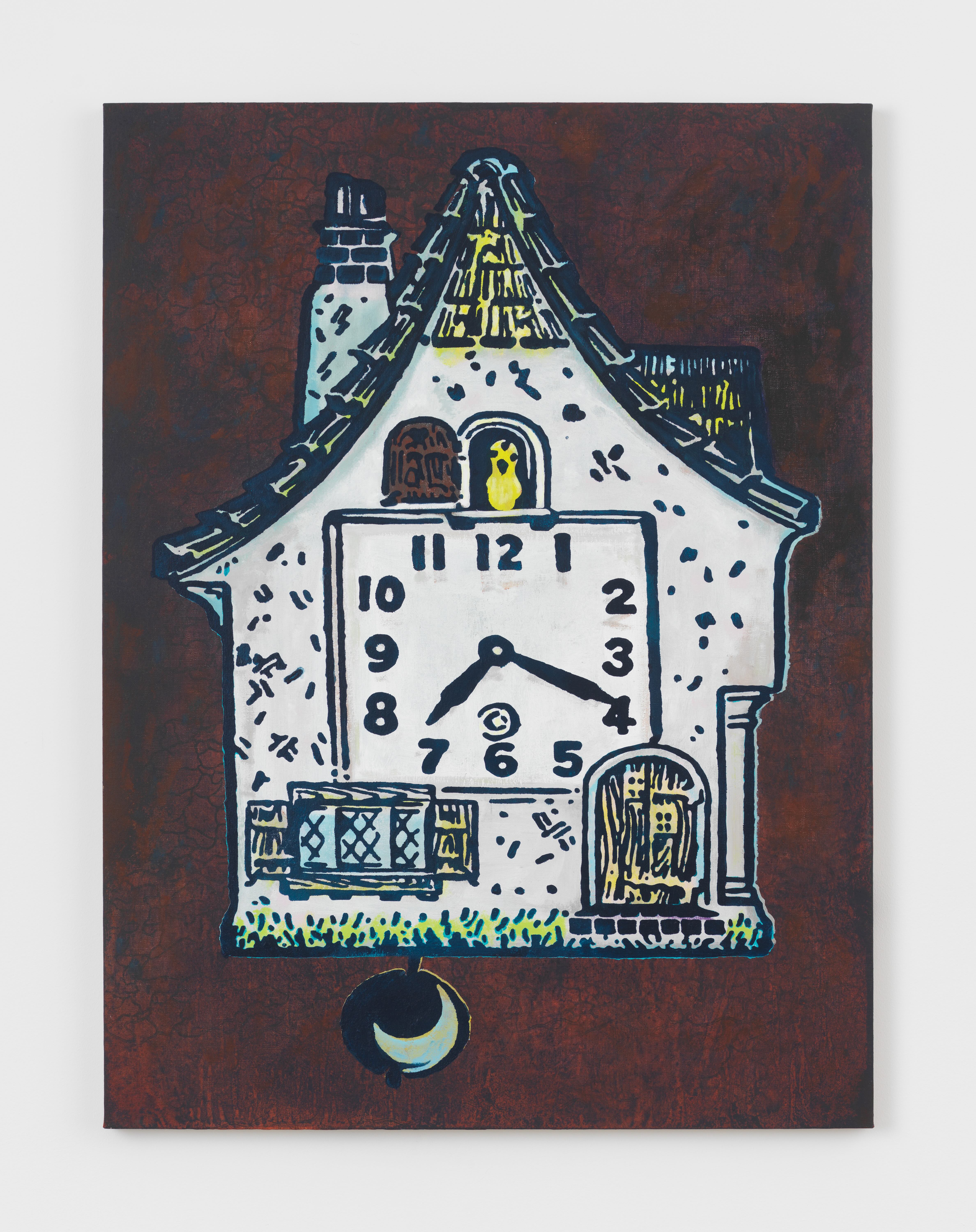 Zach Bruder, Strike, 2025, Acrylic, Flashe, and ink on linen over panel , 40 x 30 in.