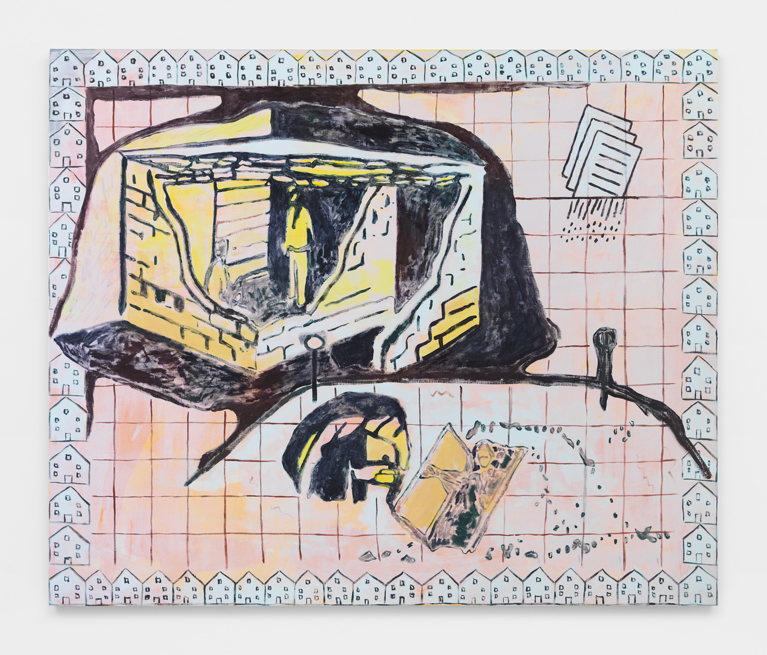 Zach Bruder, Made Ready, 2020, Acrylic and Flashe on linen, 50h x 60w in.